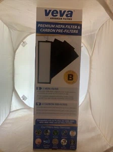 VEVA Advanced Filters Premium Hepa Filter 4 Activated Carbon Pre Filters Size B - Picture 1 of 10