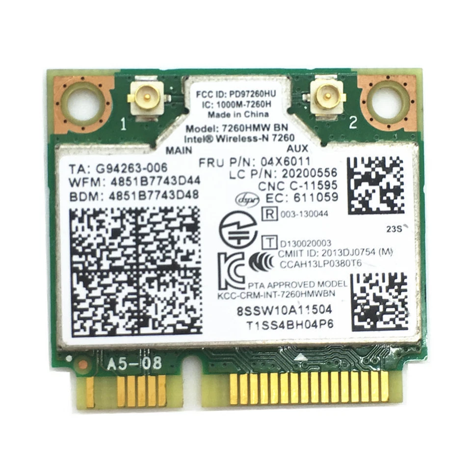 New GENUINE LENOVO THINKPAD EDGE E540 LAPTOP WIRELESS CARD 7260HMW BN 04X6011 - Image 1 of 1