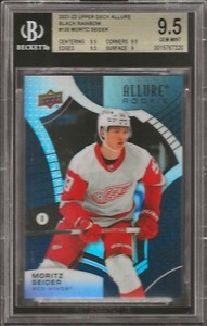 2021-22 UD Allure #130 Moritz Seider (RC) -Black Rainbow-BGS 9.5 - Red Wings