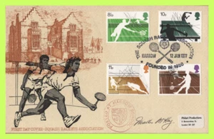 G.B. 1977 Racket Sports set on Official Philart First Day Cover, The Squash Asso - Picture 1 of 5