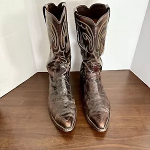 Dan Post Golden Spur Cowboystiefel Western spitz zulaufend Alligator braun 11 B Spanien Herren - Bild 1 von 12