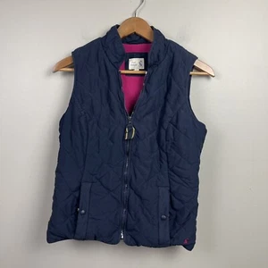 Joules Girls Quilted Puffer Vest Full Zip Navy 12 - Picture 1 of 6