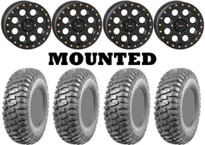 Kit 4 AMS M2 Evil Tires 32x10-14 on System 3 SB-7 Beadlock Matte Black HP1K - Picture 1 of 5