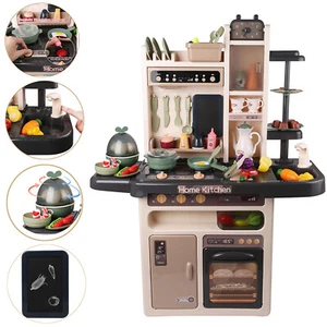 65PCS Kids Kitchen Cooking Pretend Play Toy Set W/ Lights Sound Music Sink Stove - Picture 1 of 24