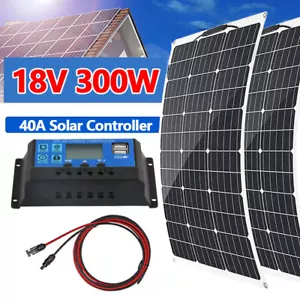 300W Monocrystalline Solar Panel 23% High Efficiency Off-Grid Power Home Camping - Picture 1 of 15