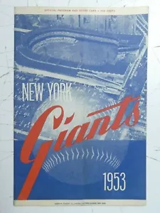 Tarjeta de puntuación oficial de los New York Giants 1953 contra Pittsburgh - Imagen 1 de 3