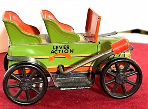 Litho Lever Pull Friction Car Tin Toy Shackman, NY Vintage T. P.S. 1950’s - Picture 1 of 7