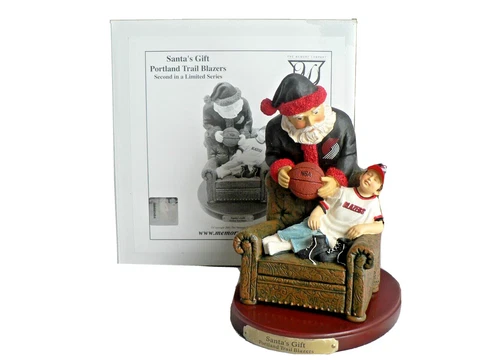 PORTLAND TRAILBLAZERS BLAZERS NBA BASKETBALL SANTA & BOY CHRISTMAS FIGURE NEW Cover