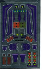 ETICHETTE/ADESIVI TRANSFORMERS GENERAZIONE 1, G1 DECEPTICON SKYWARP REPRO - Foto 1 di 1
