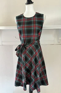 Vestido Draper James Tartán Sin Mangas Ajuste y Acampanado Vacaciones Georgia Cuadros Talla 6 - Imagen 1 de 6