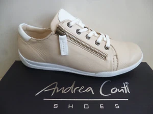 Andrea Conti Women's Slip-On Sneakers Half Shoes Leather Beige 0347119 - Picture 1 of 7