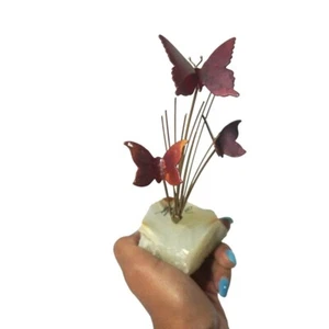 Handgefertigter 6 Zoll großer Briefbeschwerer Skulptur Marmor und Messing -- signiert vom Künstler - Bild 1 von 7