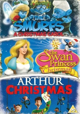 The Smurfs, the Swan Princess, Arthur Christmas 3 Film Set christmas DVD - Image 1 of 2