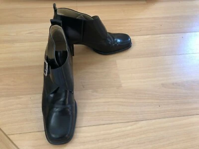 Botines de cuero negro Apostrophe Francis para mujer con hebilla plateada 7 impecables Foto 1 de 4