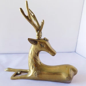 Vintage Brass Deer Figurine India Looking Backwords Ornate Animal Elk  - Picture 1 of 6