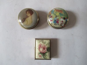 Three Collectable Decorative Metal Pill Boxes Pre-Owned. - Picture 1 of 9