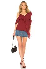 NWT Bailey 44 FAB! Ginger Ruffle Accent Blouse Top in Saffron Red  XS    USA