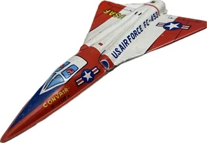 VTG Japan Tin Litho U.S. Air Force FC-453 Convair F-106A Friction Toy NO TAIL - Picture 1 of 16