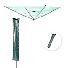 Kct 4 Arm Rotary Clothes Airer With Cover 50M Drying Area Foldable Washing Line
