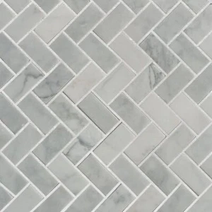 Heringbone Carrara Mosaic Wall & Floor Tile ($15.06/SqFt) - Picture 1 of 10