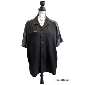 Harley Davidson Motorcycles Shirt Black Gray Size Large Streetwear Button Up - Picture 1 of 10