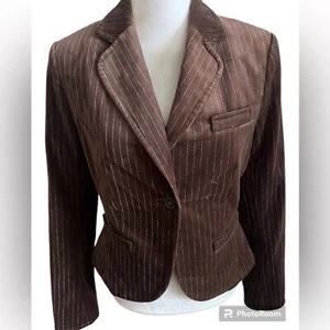 Blazer rayé velours marron chocolat The Limited taille 6 - Photo 1/6