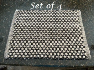 NEW Primitive PLACEMATS COTTAGE WEAVE 4pcs BLACK AND TAN 14" x 18" Farmhouse - Picture 1 of 2