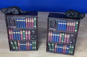 San Pacific Intl. vintage Estante para libros SPI con sujetalibros temáticos para gatos - Imagen 1 de 8