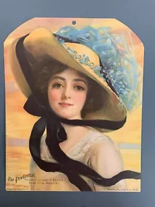 1913 Prudential Insurance Company Wall Beautiful Calendar Girl Lithograph - Picture 1 of 5