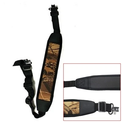 Camouflage 2 Point Rifle Gun Sling with Swivels & Neoprene Shoulder Padded Strap - Image 1 of 4