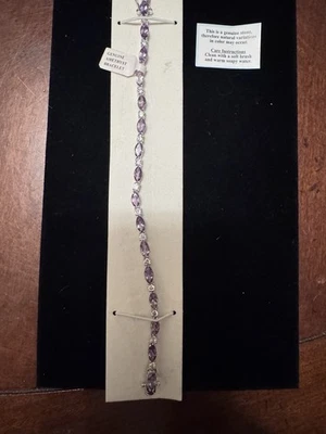 Pulsera Amatista y Circonita Circonita Plateada Etiquetas Nuevas Viene con Bolsa Foto 1 de 4