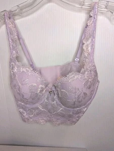 Victorias Secret Bra Lined Demi  Purple Silver Size 34C BodyBy Victoria Lavender - Picture 1 of 9