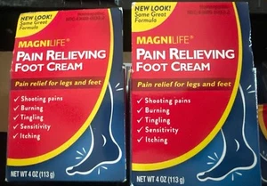 MagniLife DB Pain Relieving Foot Cream 4oz Relieves Itch Burning Sensitivity (2) - Picture 1 of 3