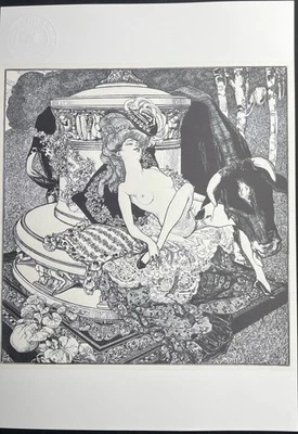 Erotische Graphik Franz von Bayros - Europa und der Stier - Grafik um 1910  - Bild 1 von 3
