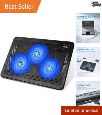 Portable 15.6"-17" Laptop Cooler Cooling Pad with Adjustable Height & USB Fans - Image 1 of 4