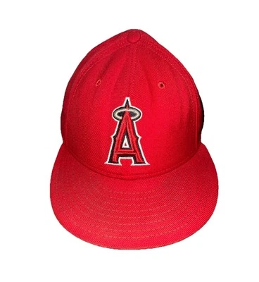 Los Angeles Angels Ball Cap,Fitted Sz 7  7/8th, Red,New Era,💯Wool, 59 Fifty,USA - Image 1 of 4