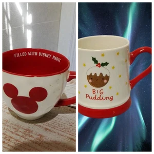 Festive Red & White Ceramic Mug Single& Duo Holiday Magic & Cute Pudding Designs - Picture 1 of 33