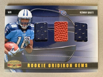 2009 Donruss Gridiron Gear KENNY BRITT Rookie Gridiron Gems SP /50 Jersey Titans - Image 1 of 2