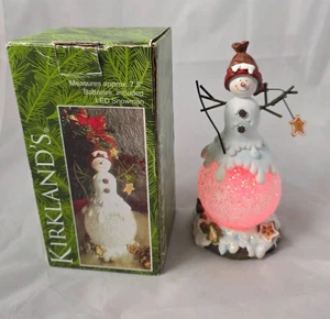 Kirkland's Schneemann LED Figur Weihnachten Tischdeko mit Box 7,5" VIDEO - Bild 1 von 7