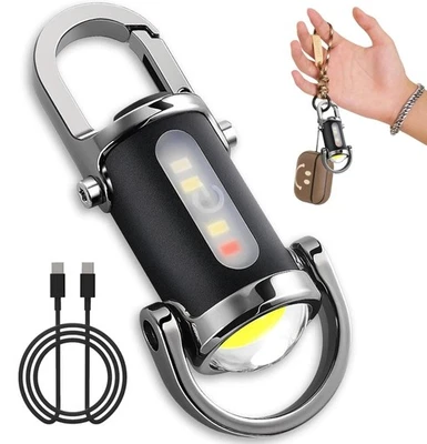 2pcs Mini LED Flashlight with Snap Hook as Keychain LED Lamp - Image 1 of 4