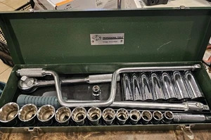 Rare Vintage S-K 1/2" drive 24 piece socket set BREAKER BAR SAE USA *mint Unused - Picture 1 of 17
