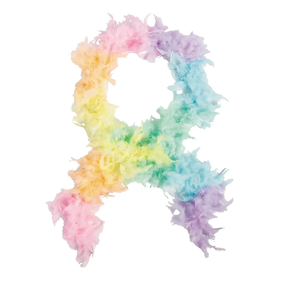 6 Ft. 40-Gram Pastel Rainbow Section Feather Boa - Morris Costumes - Image 1 of 1