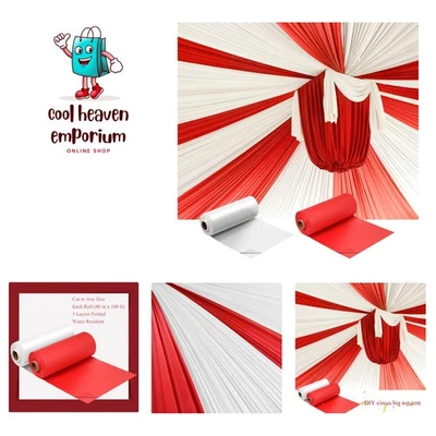 40'' x 100' Circus Tablecloth Roll Plastic Tablecloth Disposable DIY Carnival... - Image 1 of 4