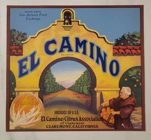 LABEL El Camingo Citrus Oranges Claremont California - Picture 1 of 1