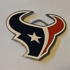 VINTAGE HOUSTON TEXANS Official Licensed Logo Metal Pewter Belt Buckle  - Picture 1 of 4