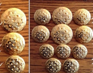 Lote de 11 Chaqueta Blazer Oro 3-D Diseño de Trigo Botones de Metal 1346 - Imagen 1 de 3