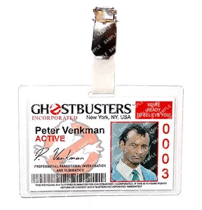 Ghostbusters Peter Venkman ID Badge Proton Pack Cosplay Costume Comic Christmas - Picture 1 of 1