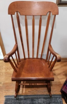 Mecedora vintage Tell City #660 Boston #48 Andover Hardrock Maple Foto 1 de 4