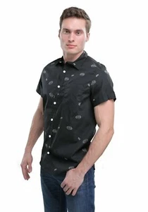 Batman Mens Batman Logo Woven Button Up Shirt New S - Bild 1 von 5