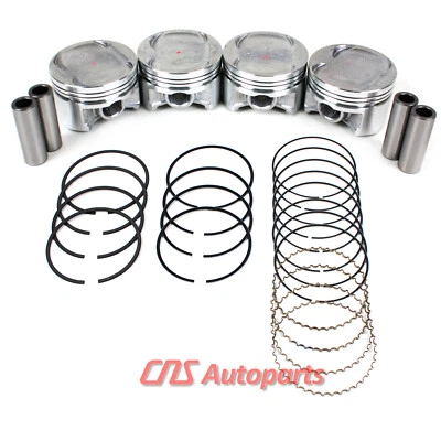 Fits 96-00 Honda Civic Del Sol 1.6L Pistons & Rings Set D16Y D16Y5 D16Y7 D16Y8 - Image 1 of 3